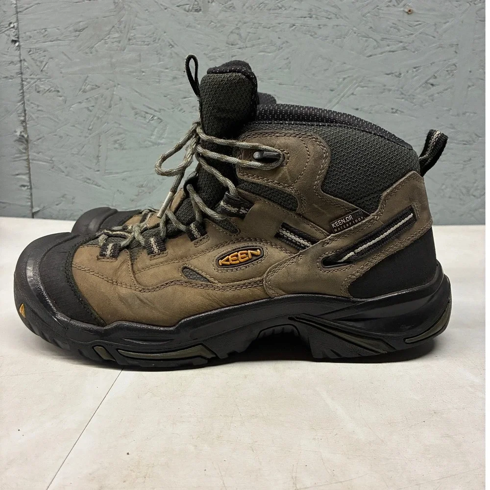 KEEN Utility Waterproof Hiking Boots Mens 10.5EE Brown Steel Toe Work Outdoor